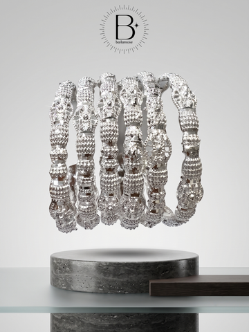 Silver Blossom Bangles