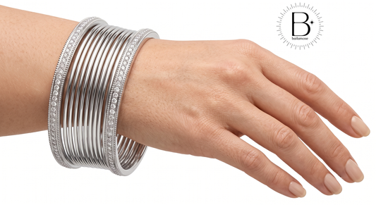 Beautiful Silver and Gold  Metallic Bangles