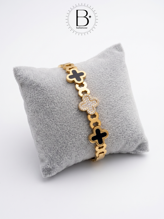 Golden Clover Charm Bracelet