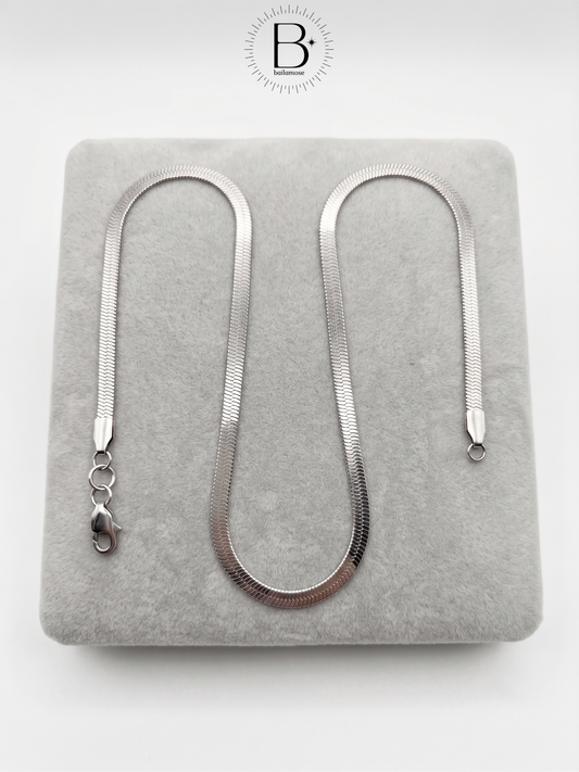 Men's Silver Flat Herringbone Chain