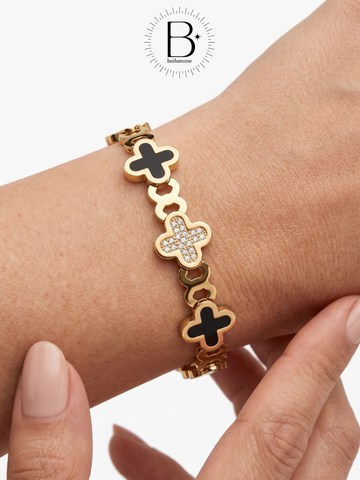 Golden Clover Charm Bracelet