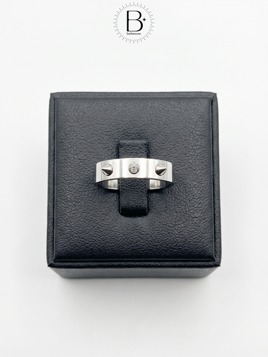 Men's Silver Spiked Band Ring