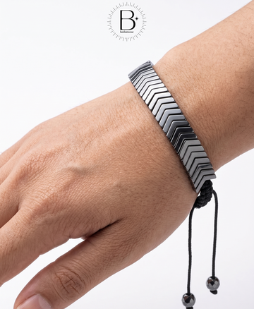 Men's Black Chevron Adjustable Bracelet