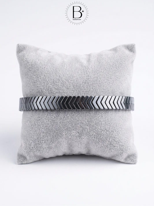 Men's Black Chevron Adjustable Bracelet