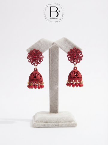 Royal Ruby Jhumka Earrings