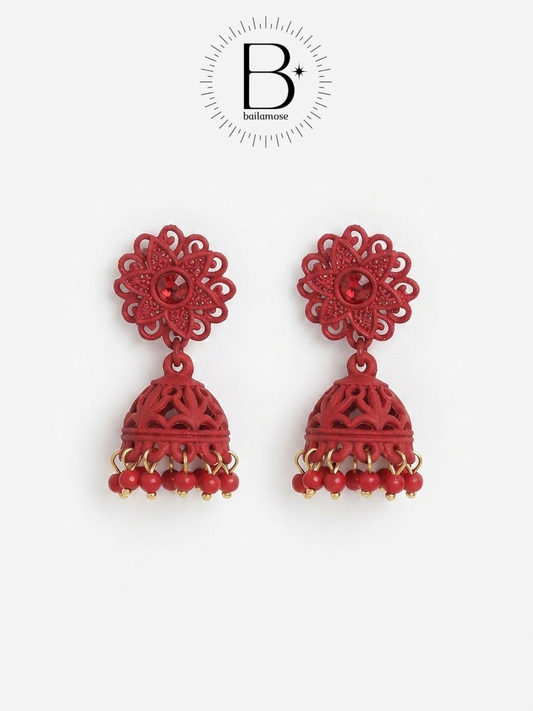 Royal Ruby Jhumka Earrings