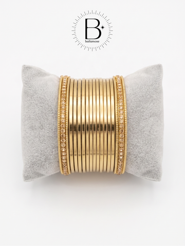 Beautiful Silver and Gold  Metallic Bangles