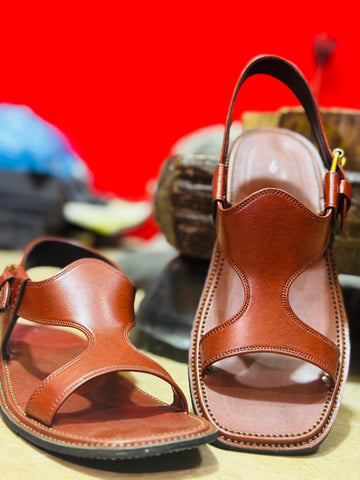 Full Handmade Kohati Chappal (Red)