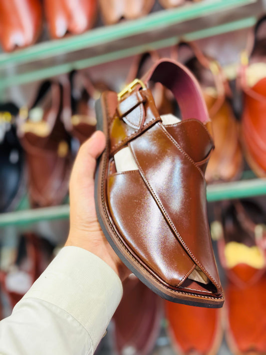 Round Shape Smart  Zalmi Chappal (Brown)